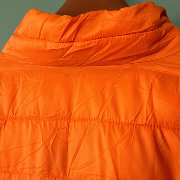New men Sz XL packable puffer zip up orange casual light travel jacket coat - Picture 10 of 10